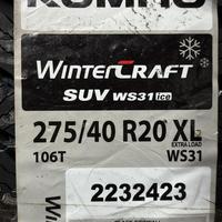 275/40  R20  Kumho WinterCraft Ice SUV WS31 шип 106T XL Вид 9