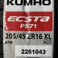 205/45  R16  Kumho Ecsta PS71 ZR 87W XL Вид 9