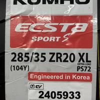 285/35  R20  Kumho Ecsta Sport S PS72 ZR 104(Y) XL Вид 9